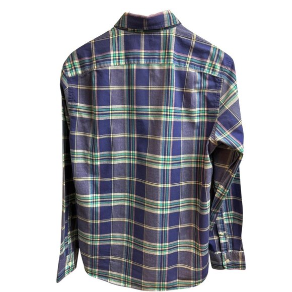 J CREW Blue‎ Summer Plaid Button Collar Long Sleeve Slim Fit Shirt - Picture 6 of 8